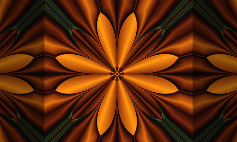 orange fractal flower pattern