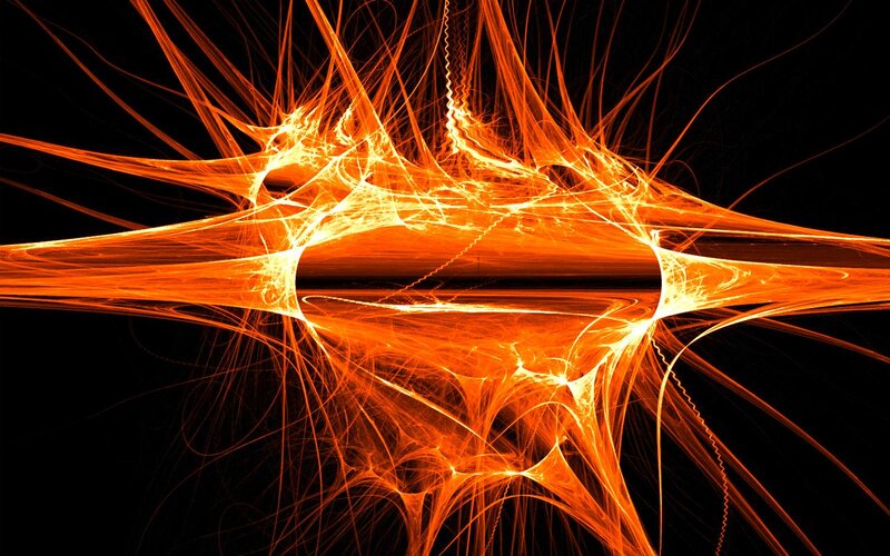 Orange Fractal Light Patterns