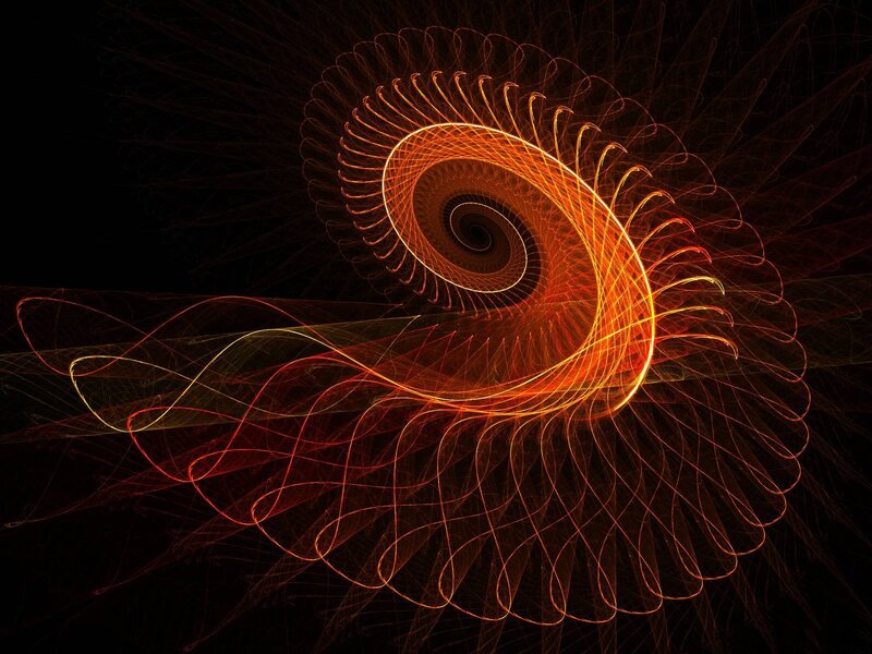 Orange Fractal Spiral
