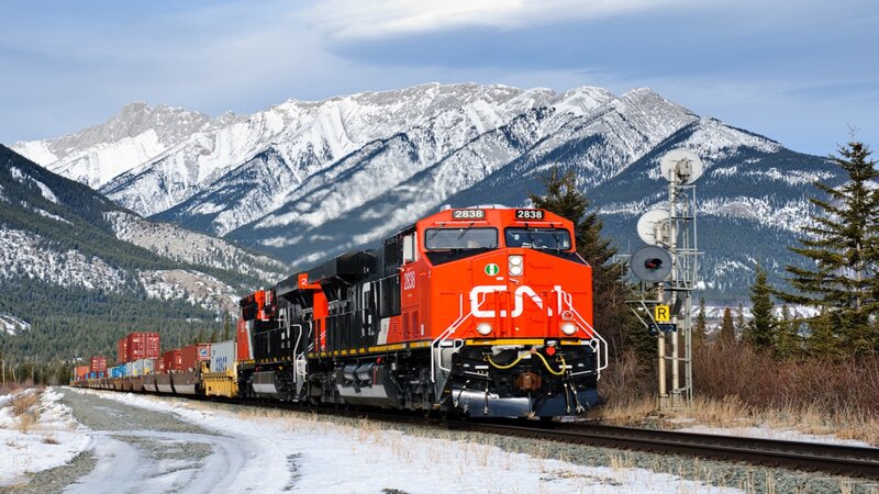 Orange Freight Train — Red