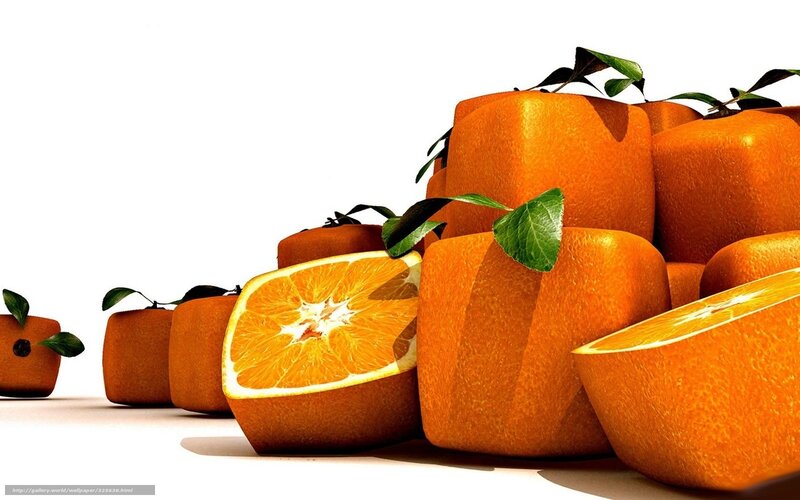 Orange fruit cubes