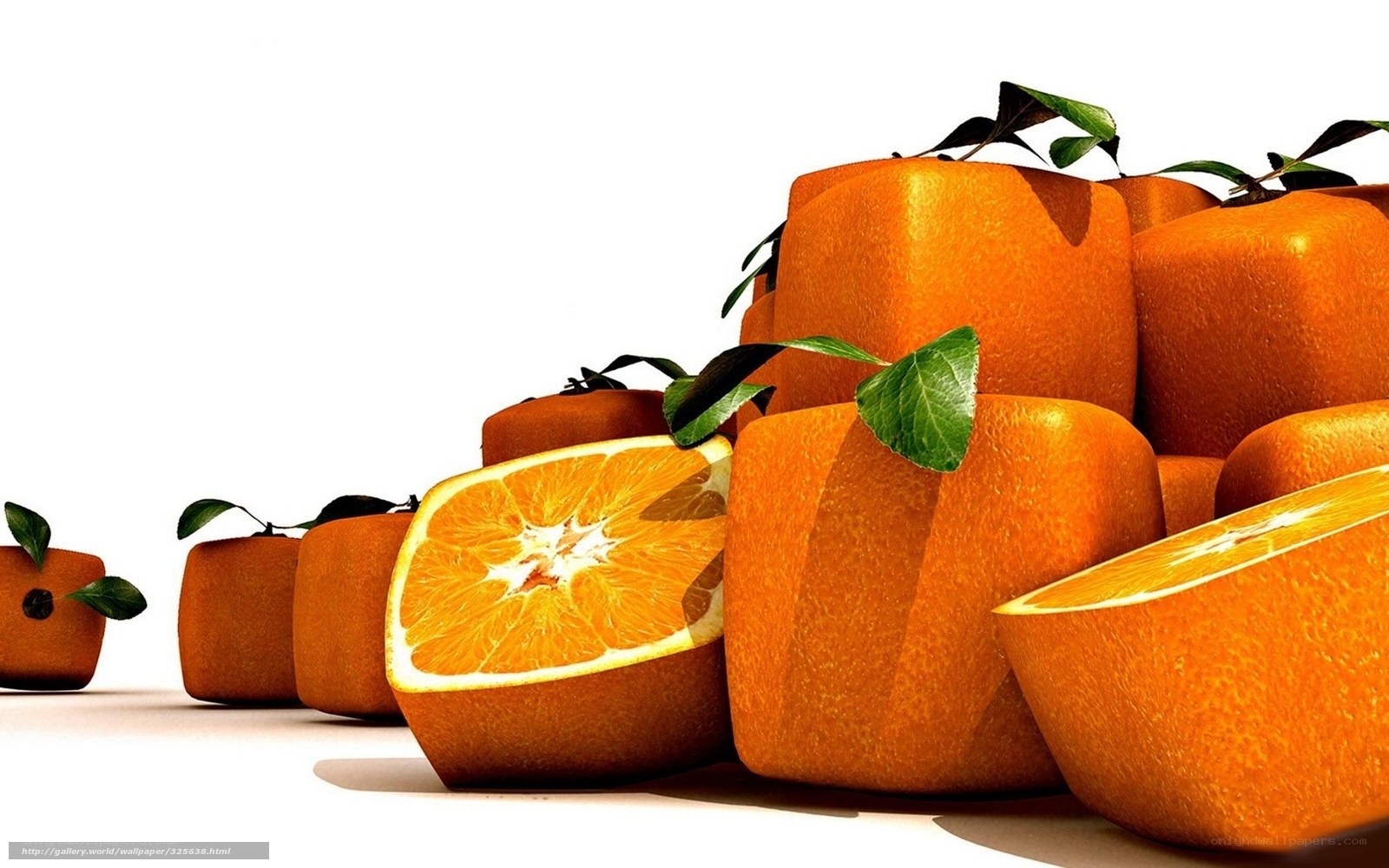 Orange fruit cubes