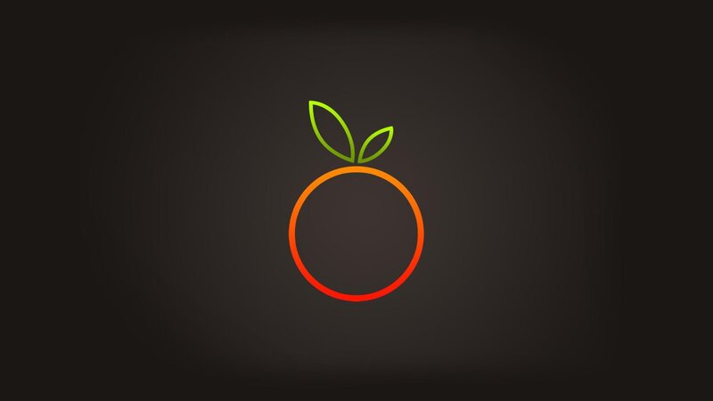 Orange Fruit Outline — Black, Calm, Minimalist