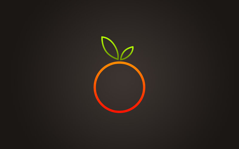Orange Fruit Outline — Black, Minimalist