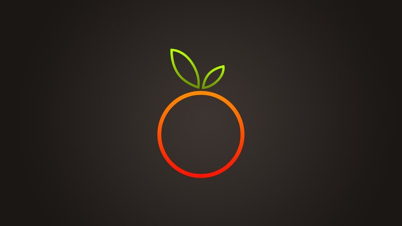 Orange Fruit Outline — Black, Minimalist, Vector Art
