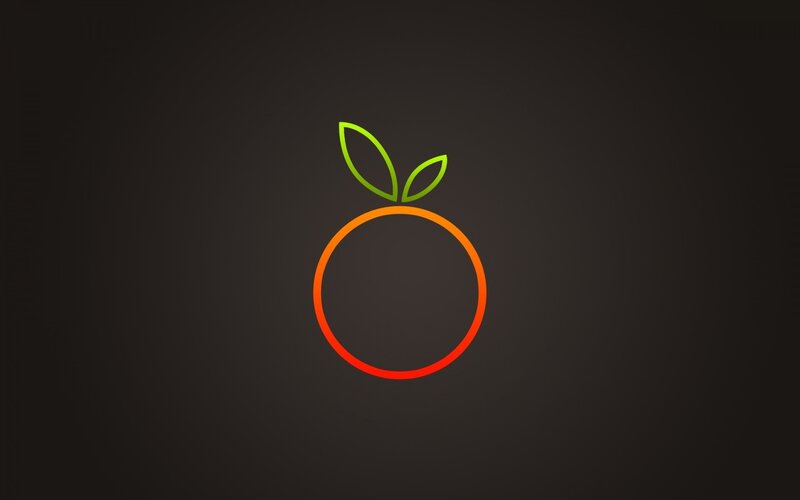 Orange Fruit Outline — Vector Art