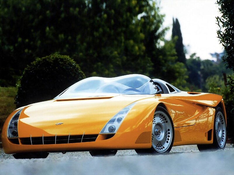 orange futuristic sports car