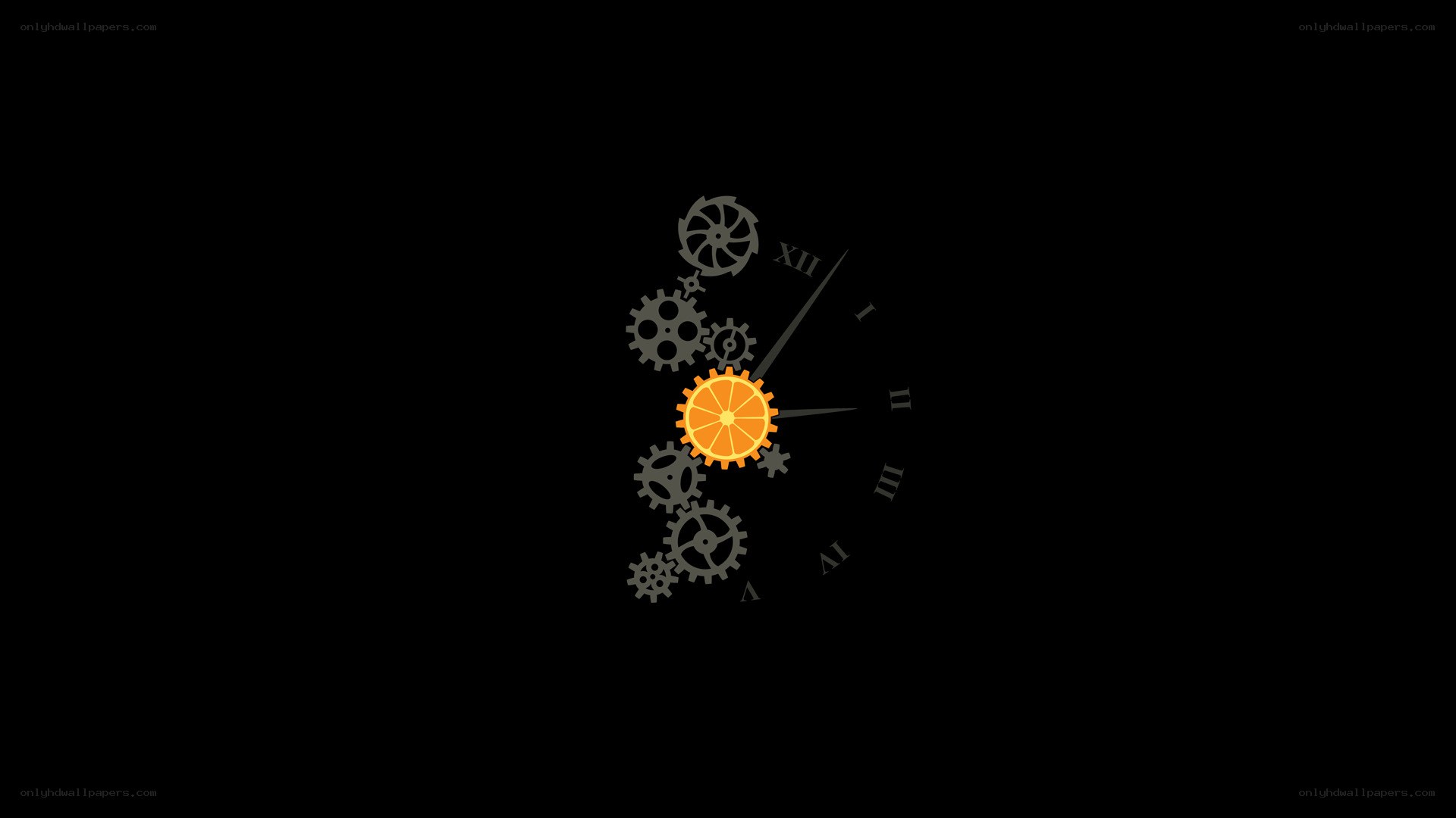 orange gear clock