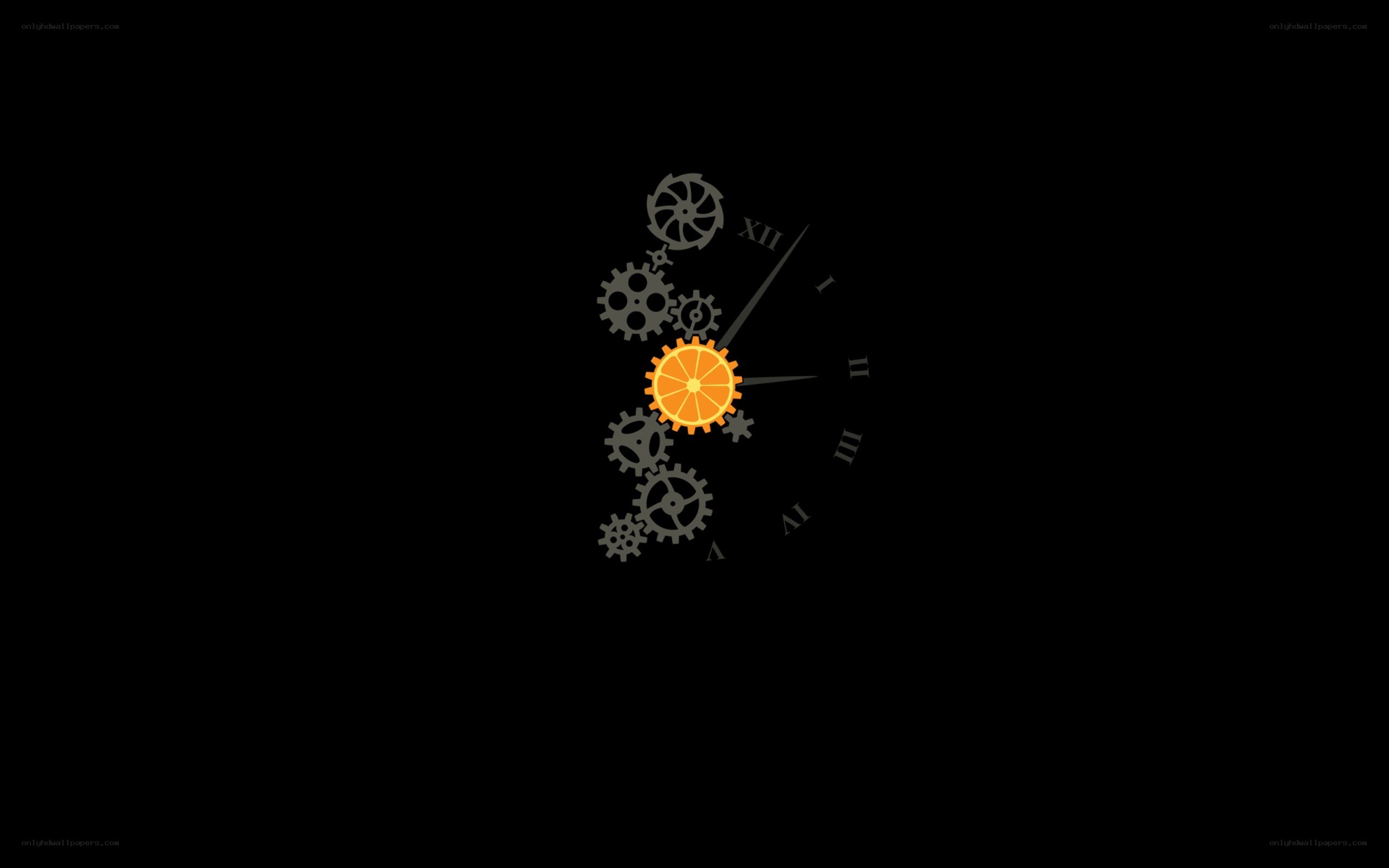 orange gear clock