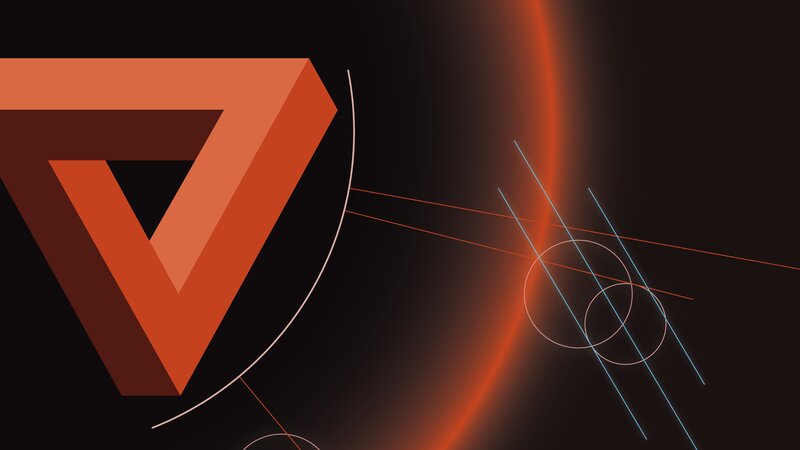Orange Geometric Shape — Black