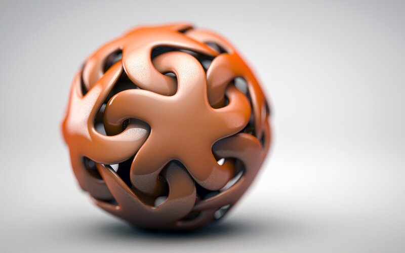 Orange Geometric Sphere