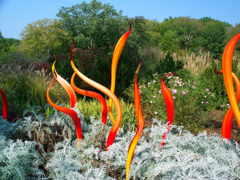 Orange Glass Sculptures