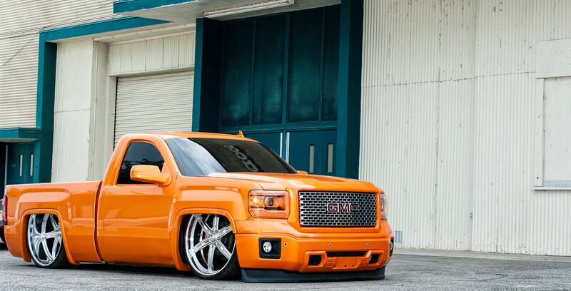 Orange GMC Pickup Truck — Dramatic