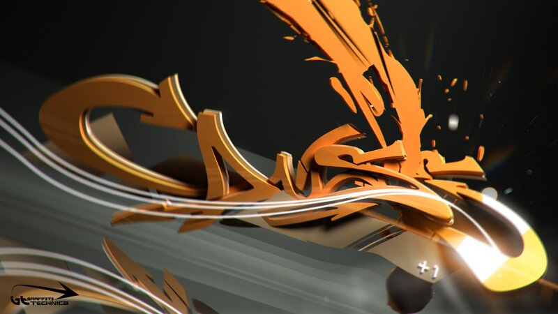 Orange Graffiti Text
