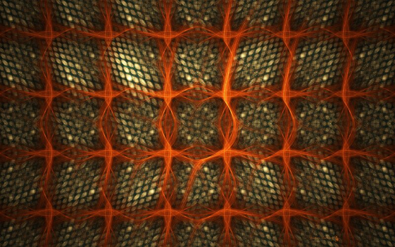 orange grid fractal pattern