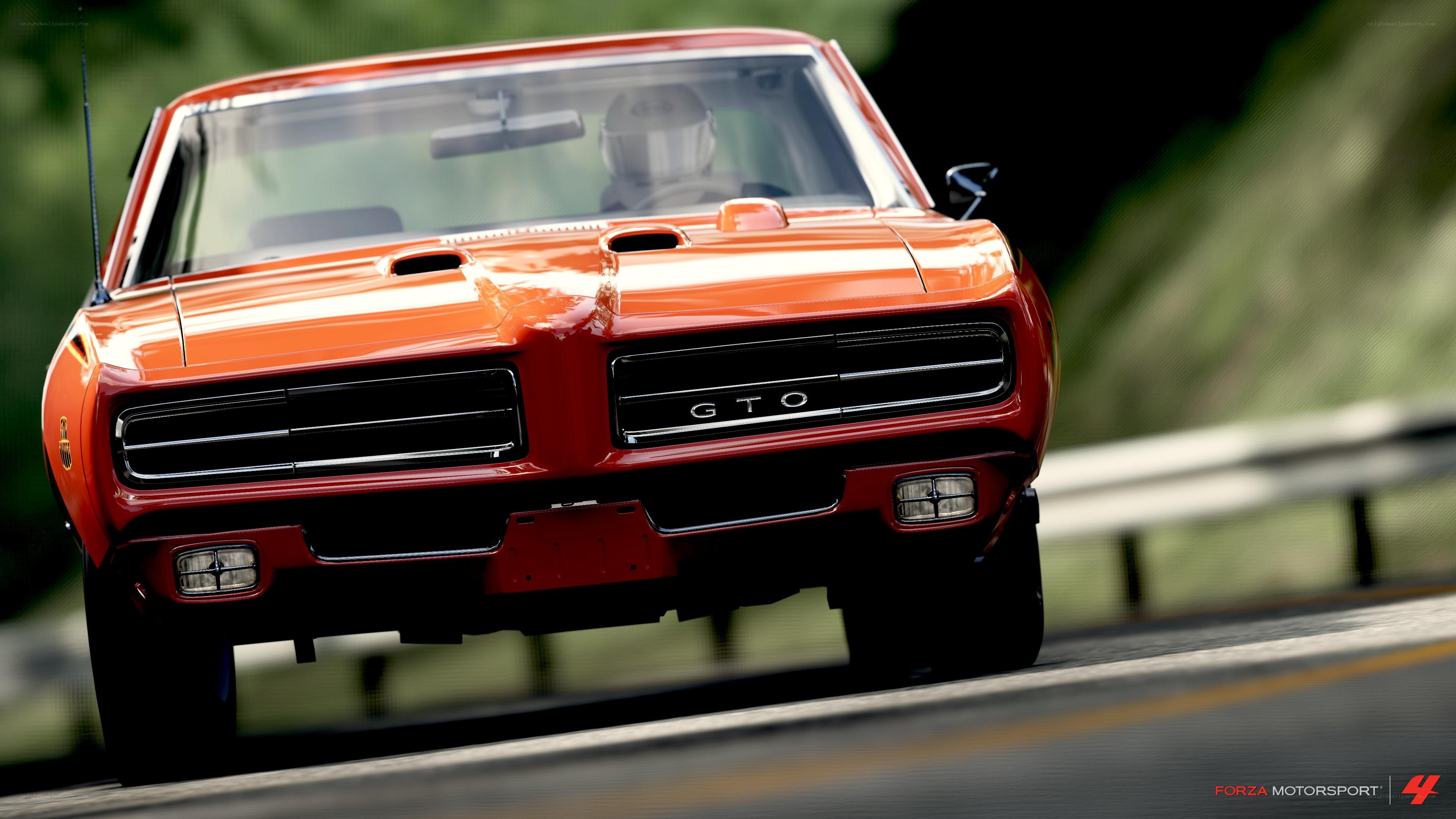 Orange GTO muscle car