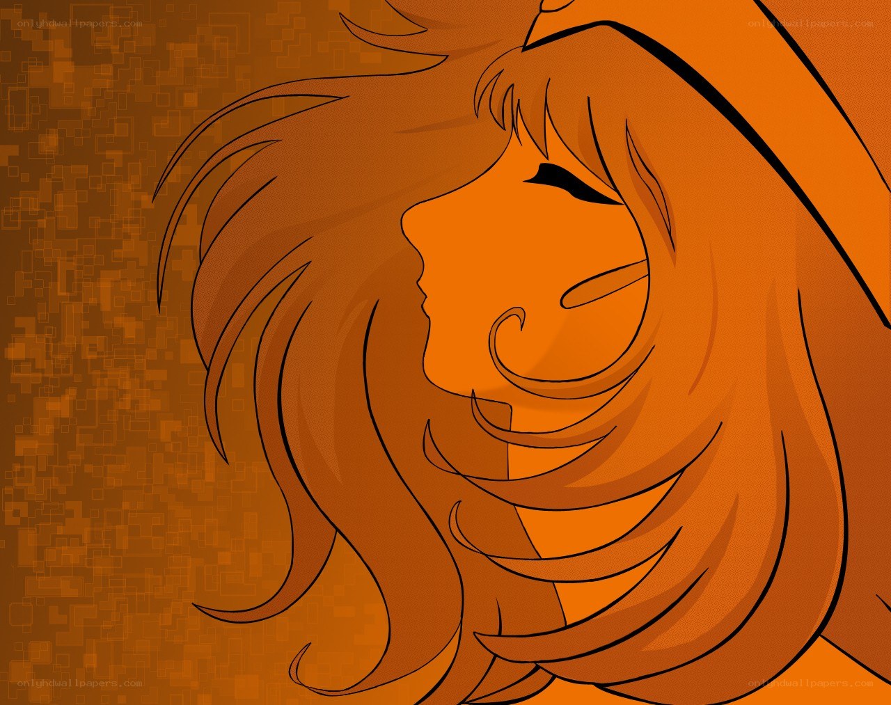 orange-haired anime character