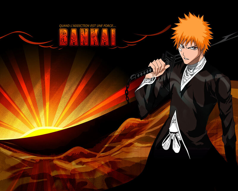 Orange-haired Anime Character — Black, Dramatic, Sunset