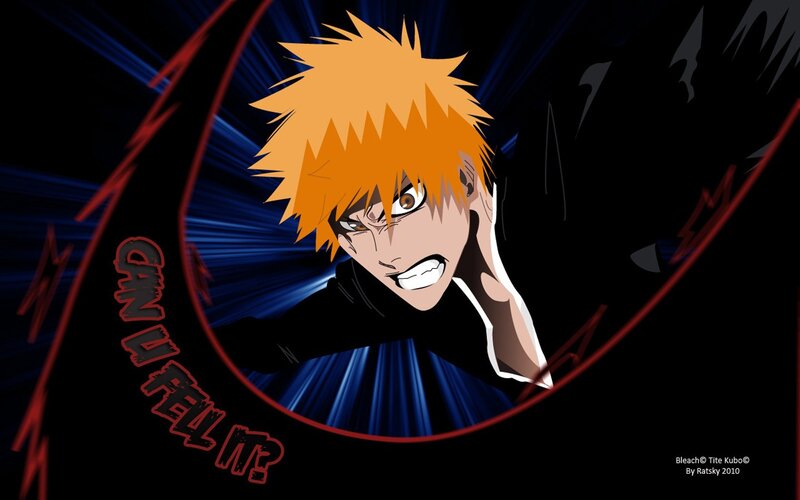 Orange-haired Anime Character — Black, Dramatic, Text, Light Rays