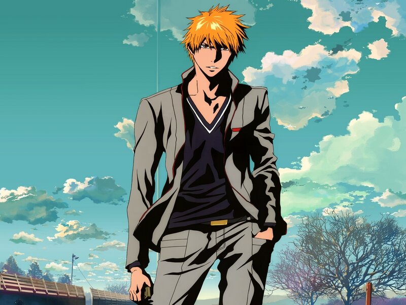 Orange-haired Anime Character — Blue, Calm