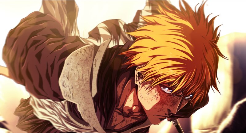Orange-haired Anime Character — Orange, Dramatic, Battle