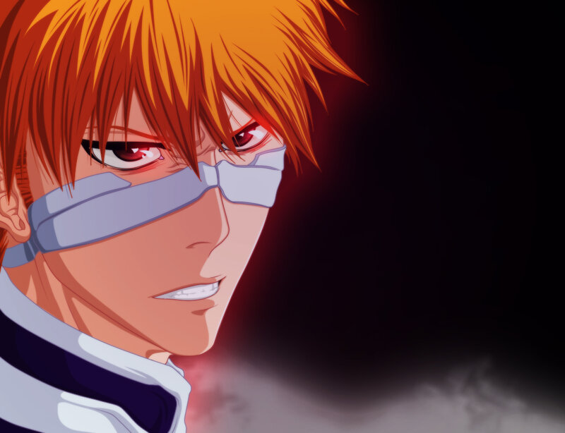 Orange-haired Anime Character — Orange, Dramatic, Red Eyes