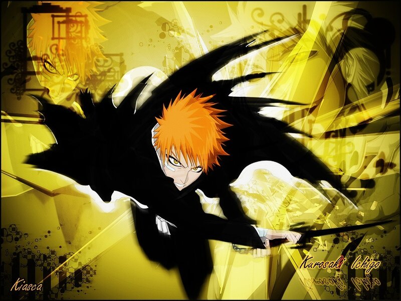 Orange-haired Anime Character — Yellow, Dramatic, Sword