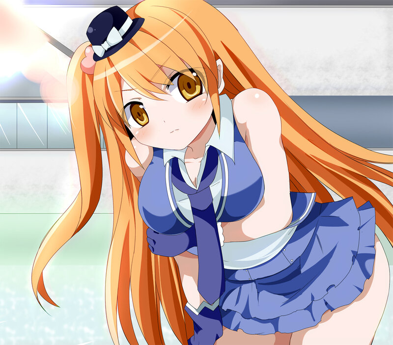 Orange-haired Anime Girl — Blue