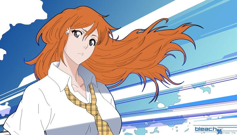 orange-haired anime girl in school uniform