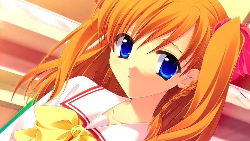 Orange-haired Anime Girl — Orange, Calm, Afternoon, School Uniform