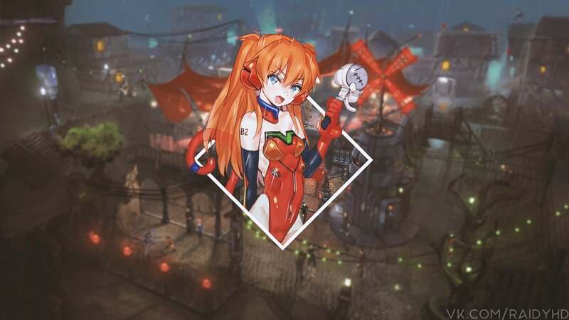 Orange-haired Anime Girl — Orange, Dramatic, Night, Rainy City