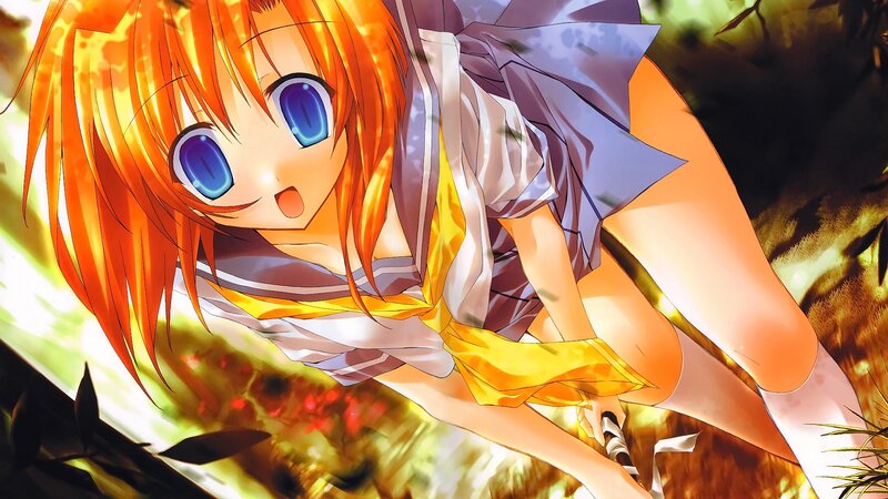 Orange-haired Anime Girl — Orange, Dramatic, Sailor Uniform