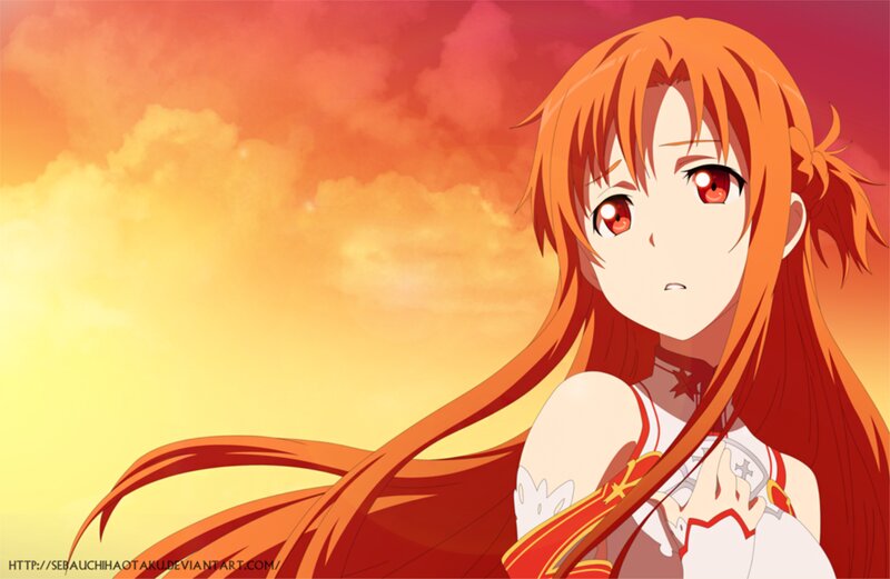 Orange-haired Anime Girl — Orange, Dramatic, Sunset