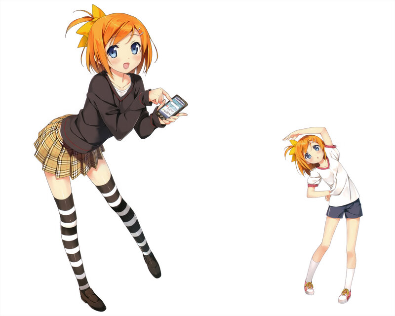 Orange-haired Anime Girl — Orange, Playful