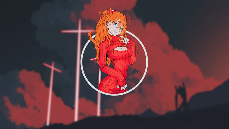 Orange-haired Anime Girl — Red, Dramatic, Night