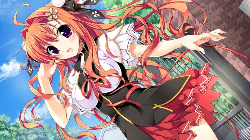 Orange-haired Anime Girl — Red