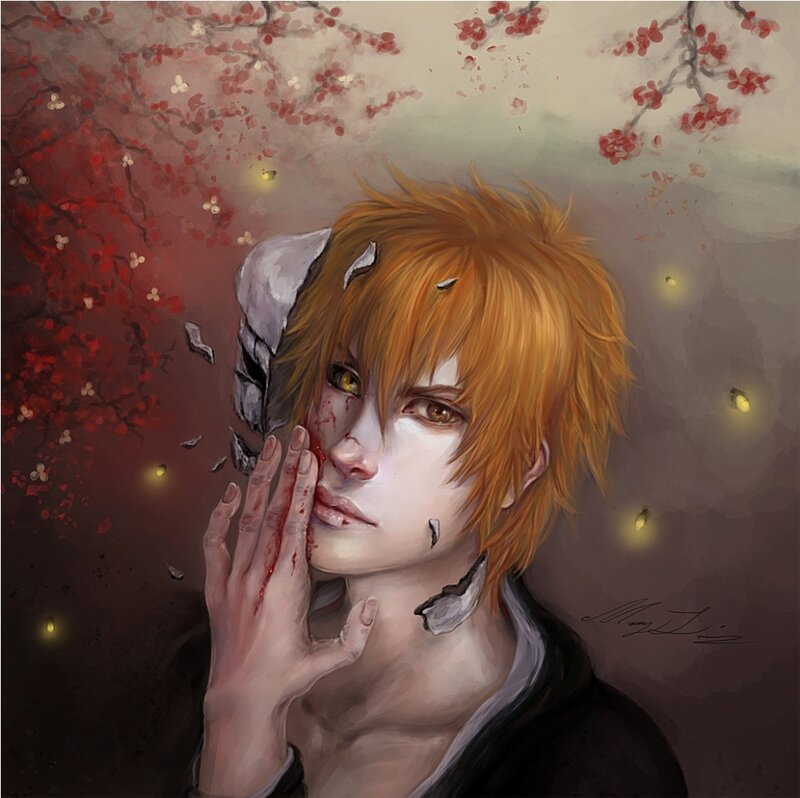 Orange-haired Character with Blood