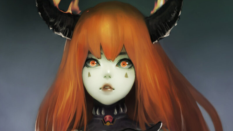 Orange-haired Demon Girl