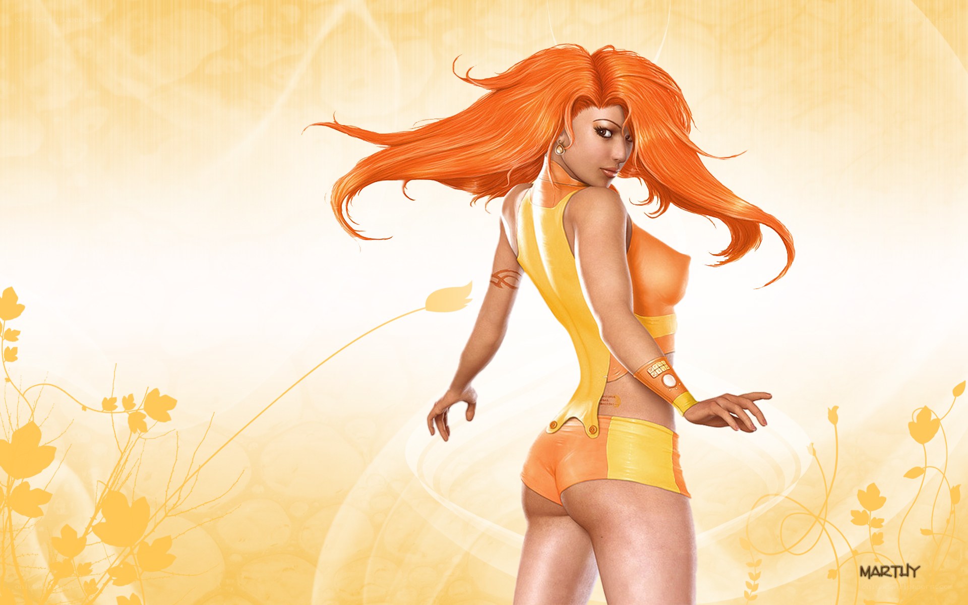 orange-haired female character