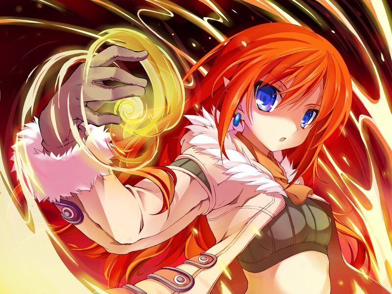 Orange-haired Girl Casting Spell