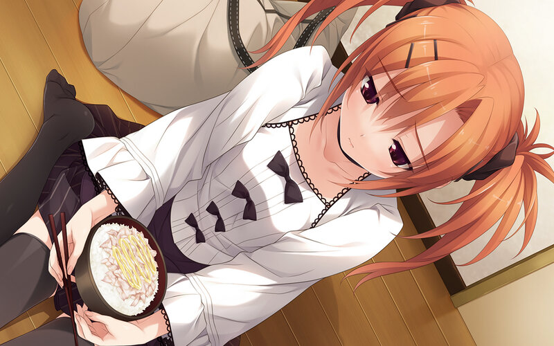 Orange-haired Girl Eating