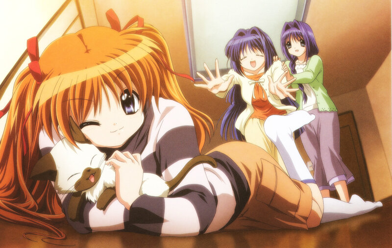 Orange-haired Girl Hugging Cat