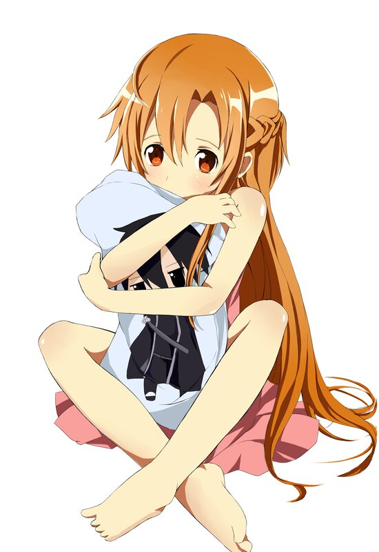 Orange-haired Girl Hugging — Orange, Calm