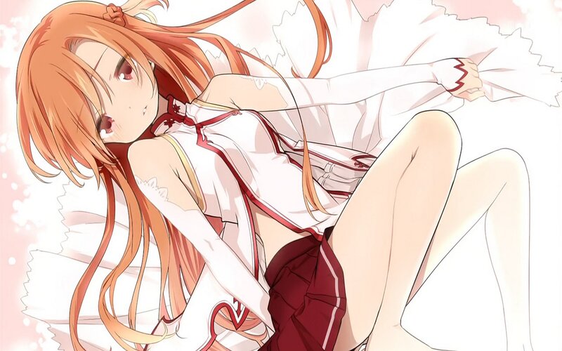 Orange-haired Girl in Bed — White, Calm