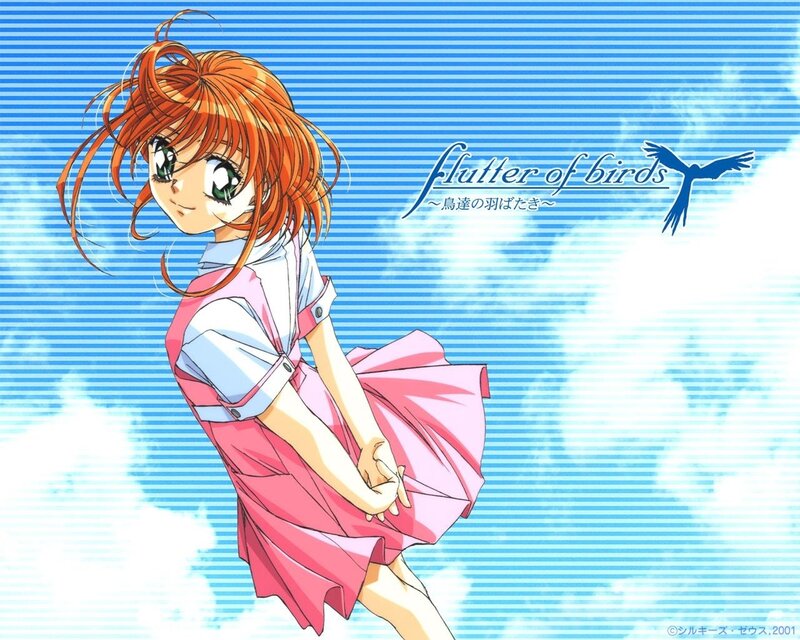 Orange-haired Girl in Dress — Blue