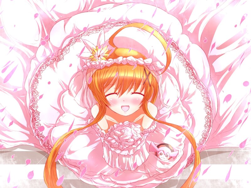 Orange-haired Girl in Dress — Pink