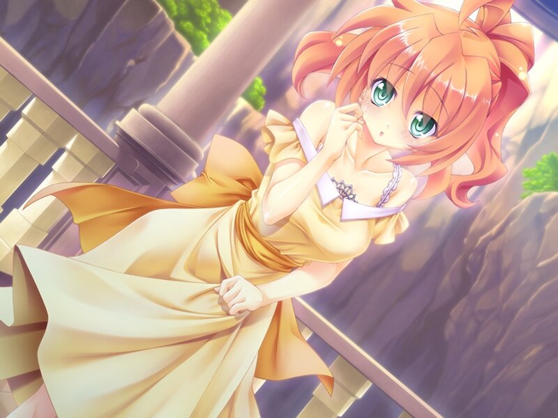 Orange-haired Girl in Dress — Yellow