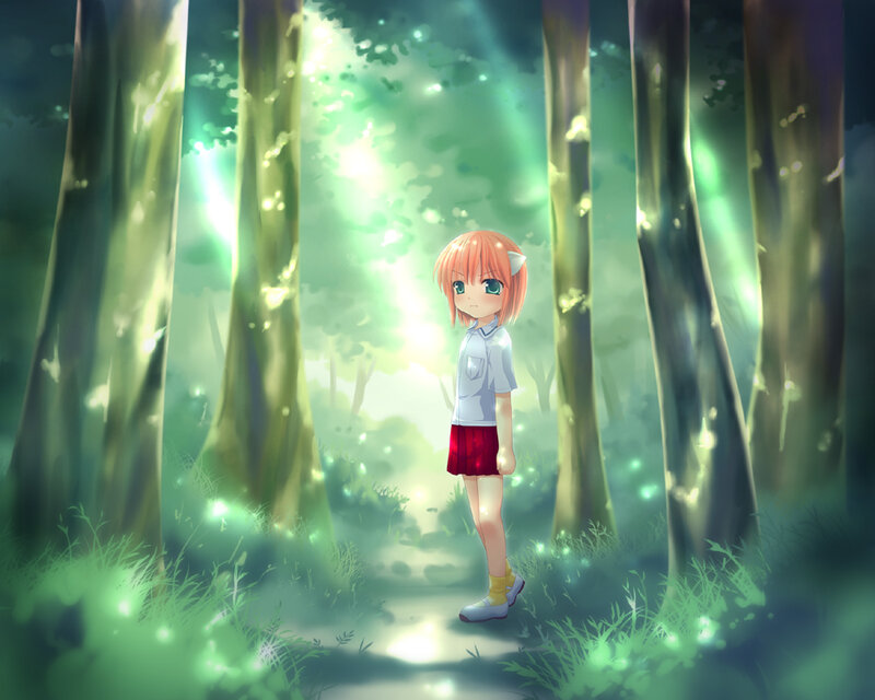 Orange-haired Girl in Forest