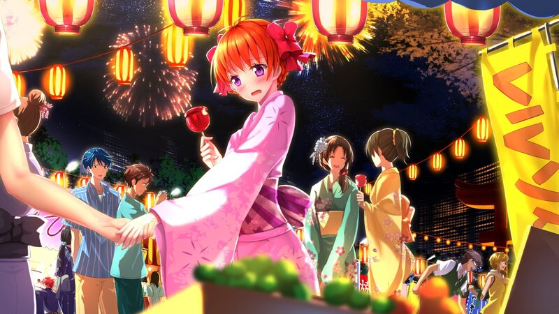 Orange-haired Girl in Kimono