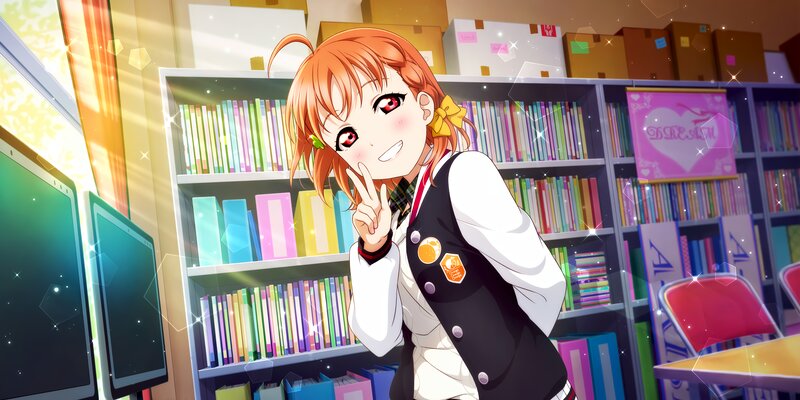 Orange-haired Girl in Library
